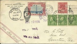 US BEACON ISSUE-Sc#C11,#645,#632(x3) DETROIT MICH JUL/28/1928-SCARCE ...