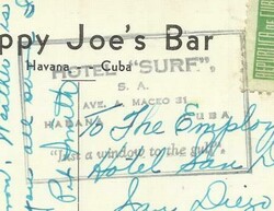 Cuba TOBACCO INDUSTRY ISSUE-Sc#420(single frank)HOTEL SURF-HAVANA ...