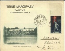 Estonia RUSSIA-Sc#714a(IMPERF) TARTU VAKSAL-31/1/41 Illustrated ...