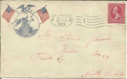 US -SPANISH AMERICAN WAR PATRIOTIC-EAGLE-FLAGS-BATTLESHIP ...