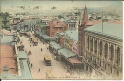 Australia SG#47(single frank) BRISBANE 7/JA/17 postcard view "Queen ...