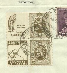 Belgium Sc#202(x2+2 Labels-from booklet pane)#230,#246 WETTREN ...