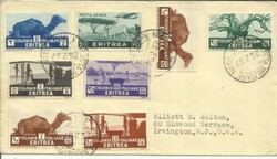 Eritrea Sc#158-163(#160-x2)#C7 POSTA MILITARE No.12 25/2/37 to USA