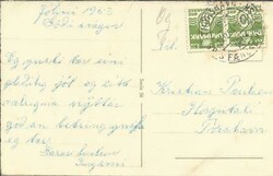 Faroe Islands Denmark Sc#333(pair)THORSHAVN 23/12/53 Holiday Postcard