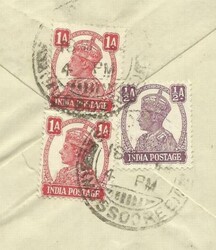 India SG#268(pair)#266 MUSSOOREE 18/MAY/44-OFFICIAL-THE MAHARAJA OF ...