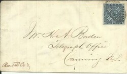Nova Scotia SG#2-FOUR LARGE MARGINS(Deep Blue) HALIFAX JU/11/1868 to ...