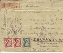 Indo-China Sc#158,#162(pair)RACHGIA 22/MR/40 Registered(label) WWII ...