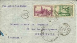 Ivory Coast Sc#127,#148 ABIDJAN 29/MAI/40-WWI CENSOR-D/o(Ivory Coast) ...