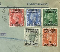 Great Britain-Morocco Agencies-SPANISH CURRENCY-SG#168(pair)#185,#183 ...