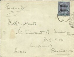 Great Britain MOROCCO AGENCIES-SG#27(single frank)TANGIER 11/DE/06-to ...