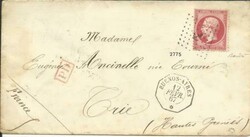 France Sc#28a-bright rose(single frank)-BUENOS AYRES ...