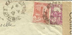 Tunisia Sc#134,#126-KALAA DJERDA 7/4/40-WWII CENSOR ...