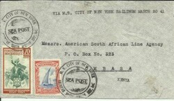 Mozambique Company Sc#205,#177-SEA POST-M.V.CITY OF NEW YORK(sailing ...
