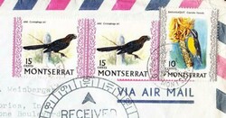 Montserrat SG#248a(glazed paper)#247-PLYMOUTH 23/JY/72-Commercial AIR ...
