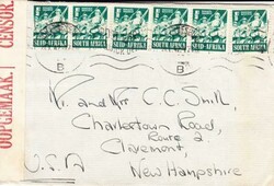 South Africa SG#88(2pairs-2singles)JOHANNESBURG 21/I/42-WWII CENSOR ...