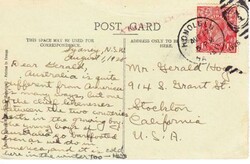 Australia SG#77(single frank)-PACKET BOAT-HONOLULU HAWAII ...