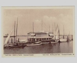 Ecuador PICTORIAL POSTAL CARD-Sepia-view 49-YACHT CLUB,BUILDING AND ...