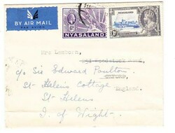 Nyasaland SG#120,SILVER JUBILLEE ISSUE-SG#123 COMMERCIAL AIR MAIL ...