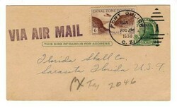 Canal Zone Postal Card-Sc#UX10 uprated Sc#C8-FORT GULICK ...