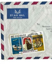 Dubai Sc#116(single frank)-27/OC/69-AIR MAIL to United Kingdom