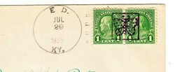 FANCY CANCEL-BUTTERFLY(purple)-Ed KY JUL/29/1935