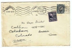 South Africa SG#75cd(single frank)-UNSEALED CARD RATE-to USA-DUAL ...