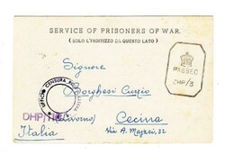 British INDIA-P.O.W.CAMP 24(CLEMENT TOWN,DEHRA DUN)-20/2/1943-ITALIAN ...