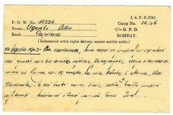 British INDIA-P.O.W.CAMP 26/3b(Dharamsala)14/AGO/1943-Italian ...
