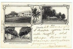 French Congo Sc#21(pair)-LIBREVILLE 29/JUIN/03-postcard THREE ...