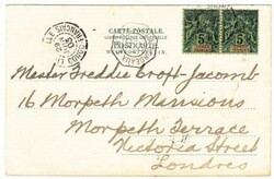 French Congo Sc#21(pair)-LIBREVILLE 29/JUIN/03-postcard THREE ...