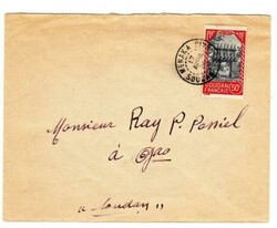 French Soudan-Sc#76(single frank)-MENAKA 17/AVRIL/36-INTERNAL USE to ...
