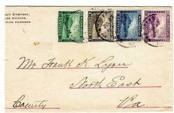 Nicaragua Sc#123,#124,#125,#127-FOUR COLOR FRANKING-BLUEFIELD ...