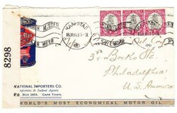 South Africa SG#56(strip of 3)-KAAPSTAD/CAPETOWN ...