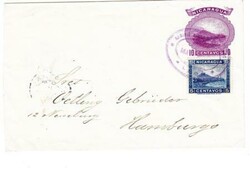 Nicaragua POSTAL ENVELOPE-HG:B45-uprated Sc#125-LEON MAY/23/1901 to ...