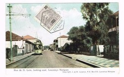 Lourenco Marques Sc#35(single frank)-CAES GORJAO 6/8/10-postcard view ...