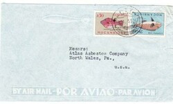 Mozambique FISH ISSUE-Sc#336,#341-LOURENCO MARQUES 8/1/53-AIR MAIL to ...