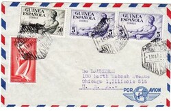 Fernando Poo Sc#184-DUAL FRANKED-Spanish Guinea Sc#322,#323(x2)-SANTA ...