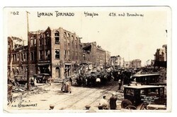 LORAIN TORNADO /28/24-REAL PHOTO POSTCARD VIEW-4th and Broadway-used ...