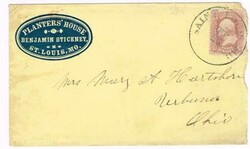 Sc#65-EMBOSSED HOTEL CAMEO C/C-SAINT LOUIS MO.-opened rough