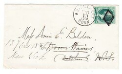 FANCY CANCEL-DIAMOND-BRIDGEPORT CONN-3c ...