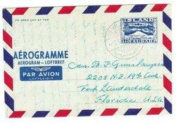 Iceland AEROGRAMME-HG:FG10-REYKJAVIK 23/5/58-with message-Commercial ...