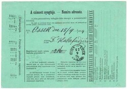 Hungary POSTAL MONEY ORDER-HG:J5-POZEGA 16/9/1874