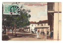 Senegal Sc#60(single frank)-DAKAR 17/SEPT/10-postcard view PLACE DU ...