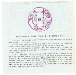 MONEY ORDER BUSINESS-RECEIPT-FLAGSTAFF ARIZONA-DEC/19/1912-redeemed ...