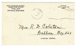 Panama CANAL ZONE-OFFICIAL-PENALTY POSTCARD(missing R in PRIVATE)-THE ...