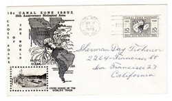 Panama CANAL ZONE-Sc#141-FIRST DAY-BALBOA HEIGHTS APR/17/1948-CROSBY ...