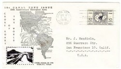 Panama CANAL ZONE-Sc#141-FIRST DAY-BALBOA HEIGHTS APR/17/1948-CROSBY ...