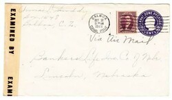 Panama CANAL ZONE-Postal Envelope-Sc#U16-uprated Sc#109-BALBOA ...