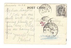 India EdwVII-SG#120(single frank)-MUSSOOREE 23/AU/11-postcard view ...