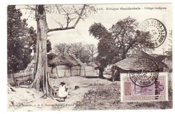 Upper Volta Sc#26-BOBO DIOULASSO 22/JANV/27-postcard view VILLAGE ...